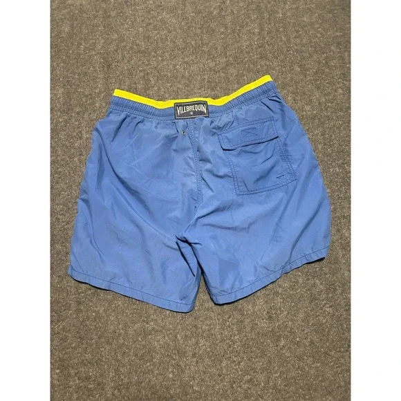 Vilebrequin swim trunks shorts mens blue Large logo lightweight beach lined read - Picture 2 of 9